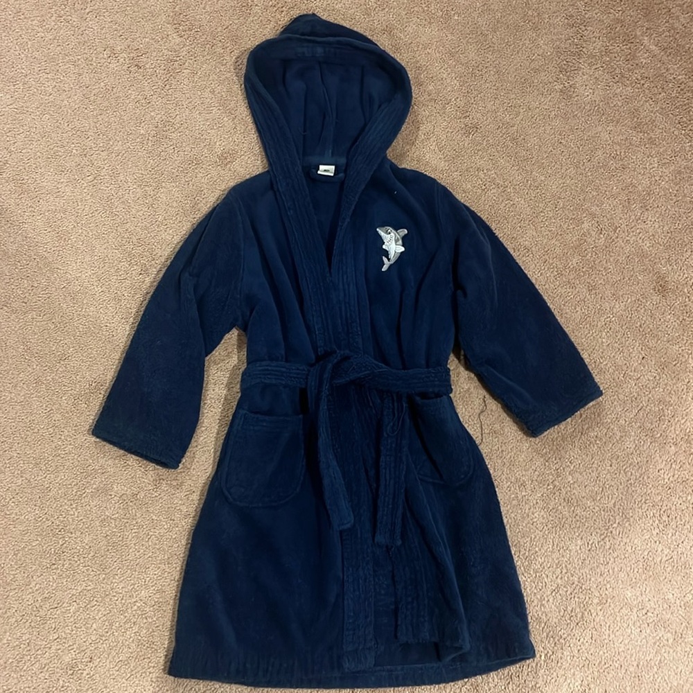 Navy Blue Boys Bathrobe 7/8